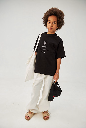 Брюки KARGO коттон молочного цвета от бренда Liqlo