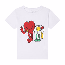 Футболка белая Red heart от бренда Stella McCartney kids Белый