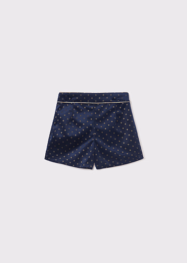 Шорты темно-синего цвета в золотой горох от бренда Abel and Lula