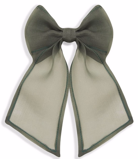 Бант из органзы "Дружба" зелёный от бренда Kosa do Poyasa