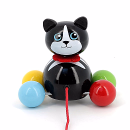 Каталка на веревочке Котик от бренда Vilac