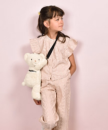 Сумка Мишка-обнимашка кремового цвета от бренда Doudou et Compagnie