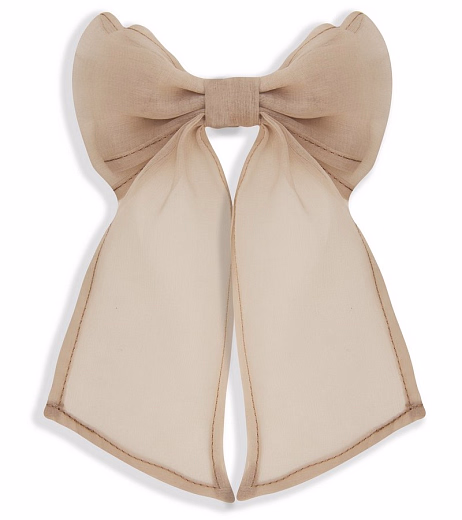 Бант из органзы "Дружба" серо-бежевый от бренда Kosa do Poyasa