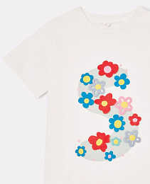 Футболка Floral S Graphic от бренда Stella McCartney kids Молочный