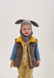 Шапка-шлем Bunny Teddy l.grey от бренда Peppihat