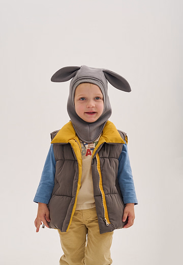 Шапка-шлем Bunny Teddy l.grey от бренда Peppihat
