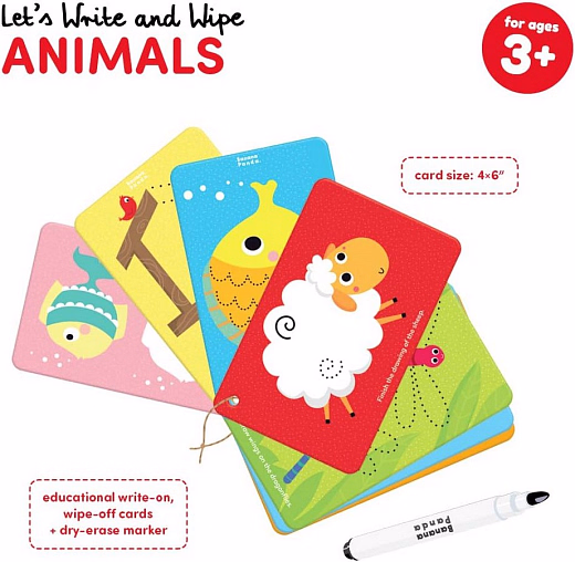 Обучающие карточки с заданиями Животные от бренда Banana Panda