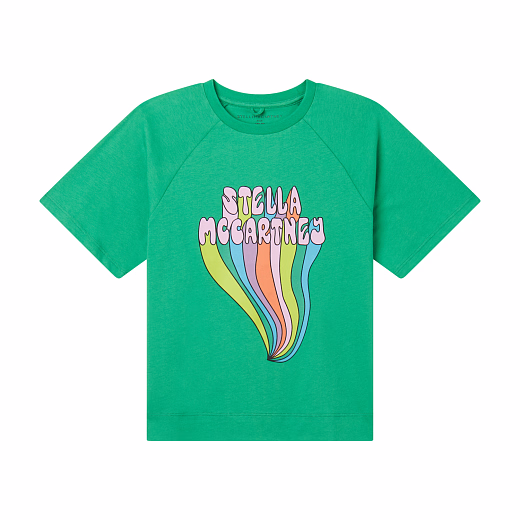 Футболка Graphic Rainbow от бренда Stella McCartney kids Зеленый