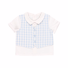 Футболка с жилеткой и шорты Sky check от бренда Boboli