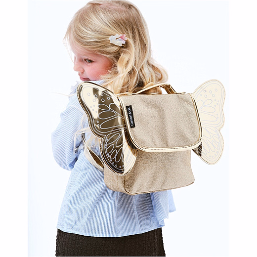 Сумка-рюкзак с крылышками золотой от бренда Caramel et Cie