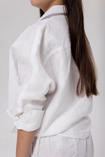 Рубашка LEN GIRL белого цвета от бренда Liqlo