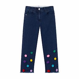Джинсы с цветными помпонами от бренда Stella McCartney kids
