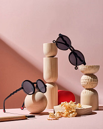 Очки JUNIOR Oval Sunglasses-Classic Olivio-Squid Black от бренда Olivio and Co