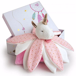 Игрушка Единорог – комфортер в подарочной коробке от бренда Doudou et Compagnie
