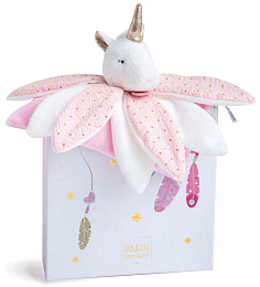 Игрушка Единорог – комфортер в подарочной коробке от бренда Doudou et Compagnie