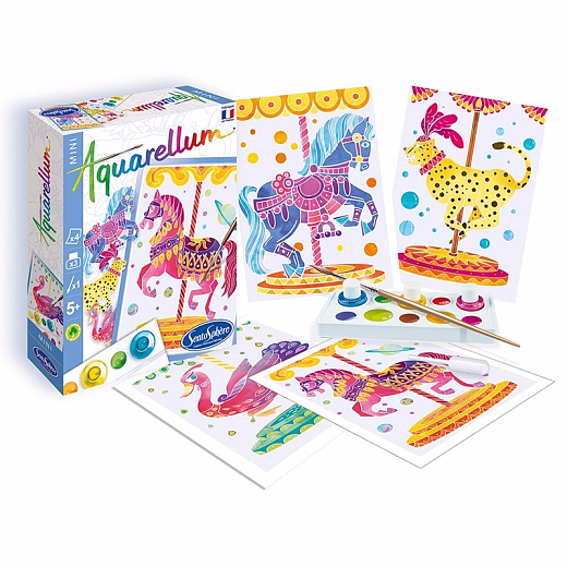 Акварельная раскраска «Лошади» от бренда SentoSphere