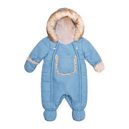 Комбинезон голубого цвета с манишкой от бренда Deux par deux