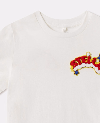 Футболка с нашивками Stella от бренда Stella McCartney kids Молочный
