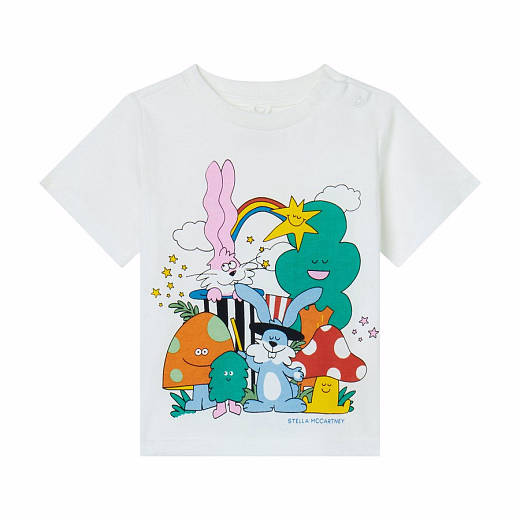 Футболка Magicians Bunny World от бренда Stella McCartney kids Молочный