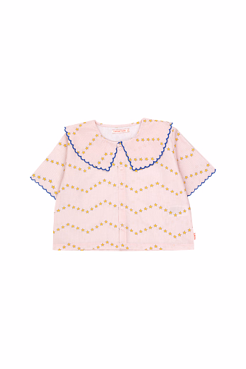 Блузка нежно-розовая с узором из звезд от бренда Tinycottons