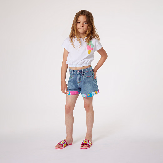 Футболка с вышивкой "мороженое" от бренда Billieblush Белый