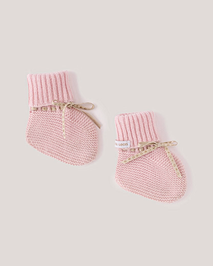 Носки розового цвета с бежевой лентой от бренда Anna Leon