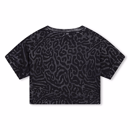 Футболка укороченная Animal-print от бренда HUGO Черный