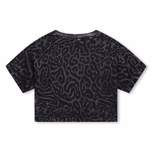 Футболка укороченная Animal-print от бренда HUGO Черный