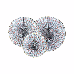 Три декоративных веера Цветы и золото от бренда Tim & Puce Factory