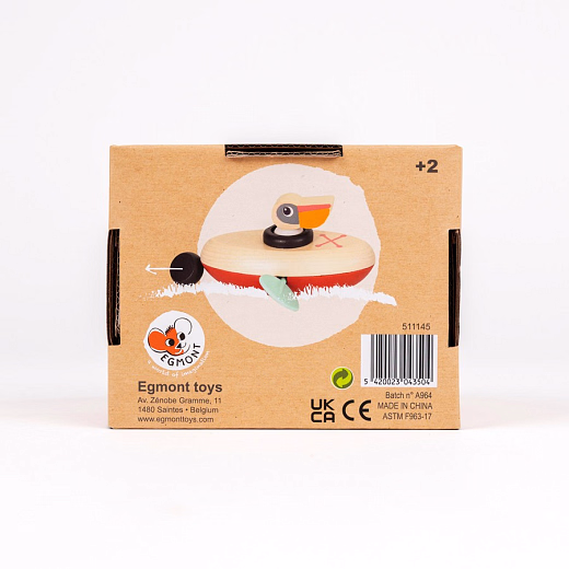 Лодка заводная с пеликаном от бренда Egmont Toys