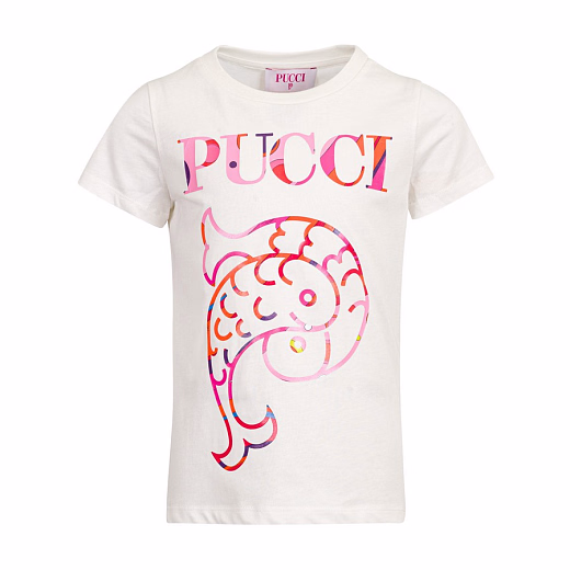 Футболка Fish MINI-ME от бренда Emilio Pucci Молочный