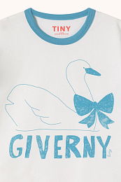Футболка Swan with a bow от бренда Tinycottons Белый