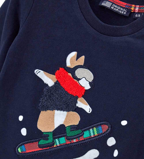 Лонгслив Navy со сноубордистом от бренда Original Marines