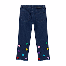 Джинсы с цветными помпонами от бренда Stella McCartney kids