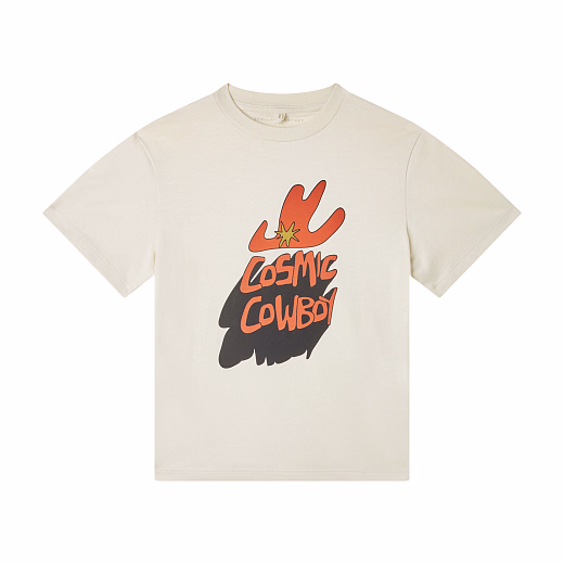Футболка Beige Cosmic Cowboy Print от бренда Stella McCartney kids Бежевый
