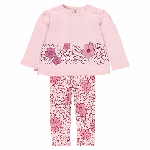 Лонгслив и леггины Pink flowers от бренда Boboli