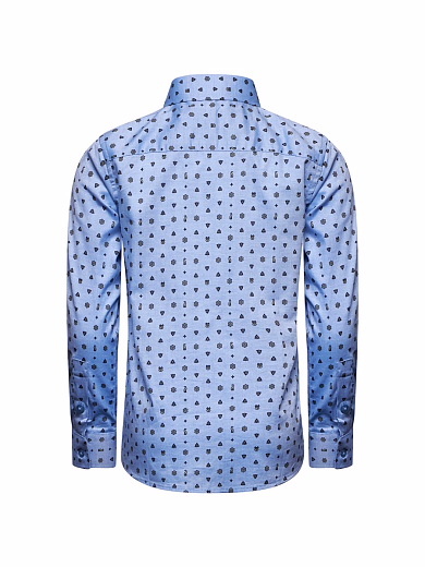 Рубашка голубая с принтом от бренда Trussardi