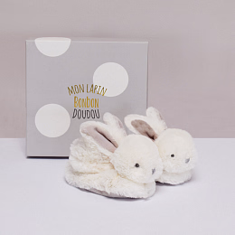 Погремушка-пинетки Bunny Beige от бренда Doudou et Compagnie