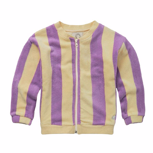 Бомбер махровый желто-фиолетовый от бренда Sproet & Sprout
