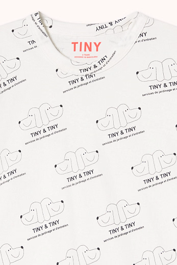 Футболка с принтом собак от бренда Tinycottons Белый