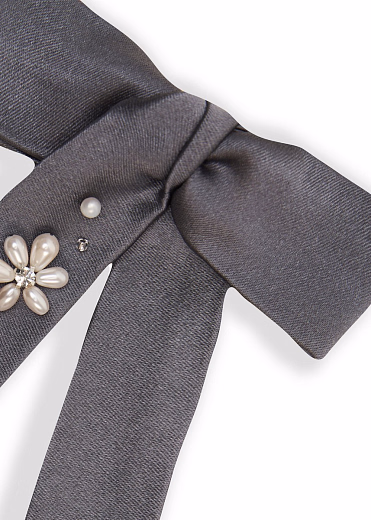 Бант из сатина «Воспоминание» графитовый от бренда Kosa do Poyasa