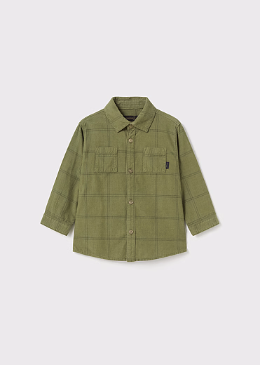 Рубашка цвета хаки с карманами от бренда Mayoral