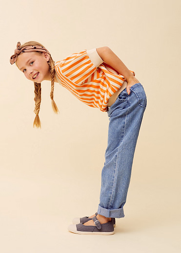 Футболка махровая Orange Stripes от бренда Sproet & Sprout Бежевый Оранжевый