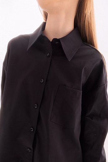 Рубашка BACK BUTTONS черного цвета от бренда Liqlo