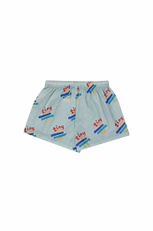 Шорты голубые с цветным принтом от бренда Tinycottons