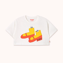 Футболка-кроп WORM GRAPHIC от бренда Tinycottons Белый