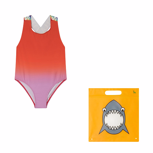 Купальник Logo Tape Ombre от бренда Stella McCartney kids