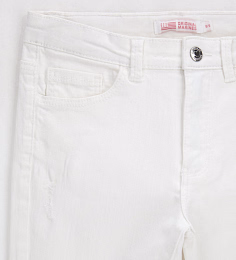 Джинсы белого цвета с бахромой от бренда Original Marines