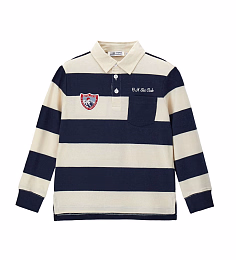 Поло молочного цвета в полоску от бренда Original Marines