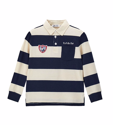 Поло молочного цвета в полоску от бренда Original Marines